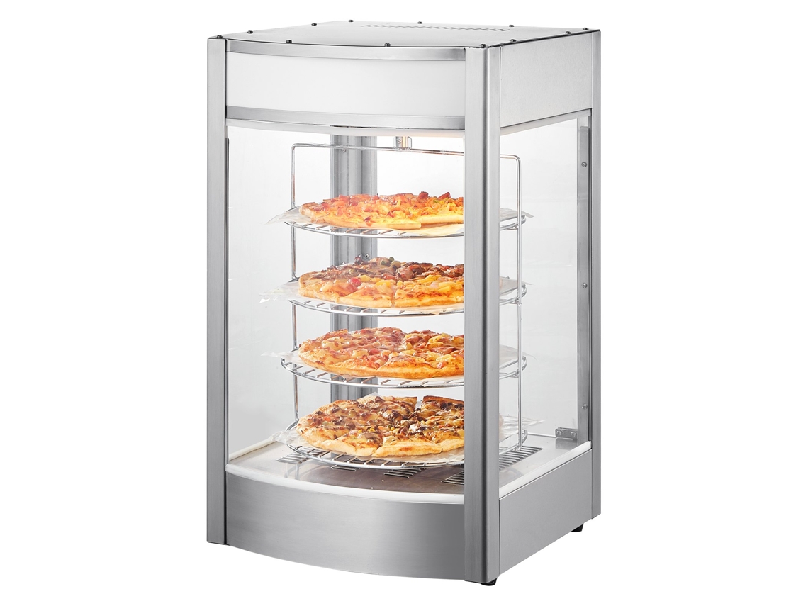 Food Warmer Display para Pizza de 14 Polegadas Aquecedor de Pizza Comercial Elétrico de 4 Camadas VEVOR