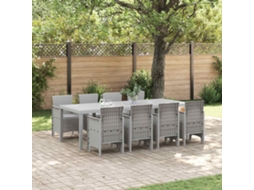 Vidaxl Conjunto De Jantar Para Jardim 9 Unid. Cinzento-claro