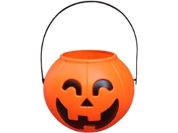 Balde De Doces De Halloween Com Luzes Decorativas Em Formato De Rostos |