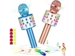 Máquina De Karaokê Sem Fio Bluetooth Led Duplo
