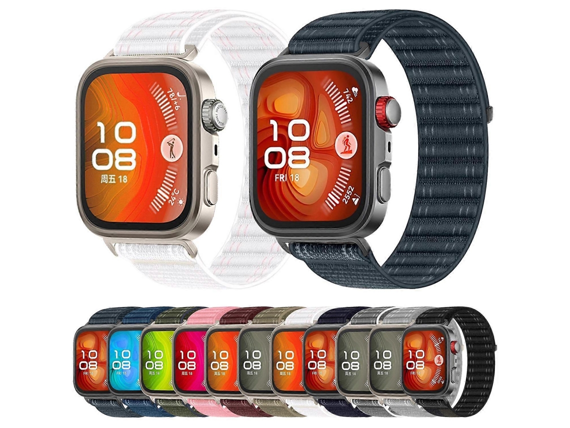 Pulseira De Nylon Trançado Com Textura Ondulada E Fecho De Velcro Para Huawei Watch Fit 4 Pro / Fit 4 / Fit 3
