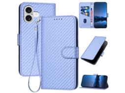 Capa De Couro Para Iphone 17 - Fivela Em Fibra De Carbono - Com Cordão