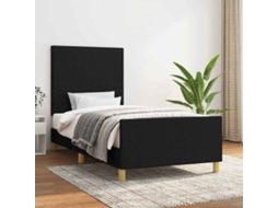 Vidaxl Estrutura de Cama Sem Colchão 80x200 Cm Tecido Preto