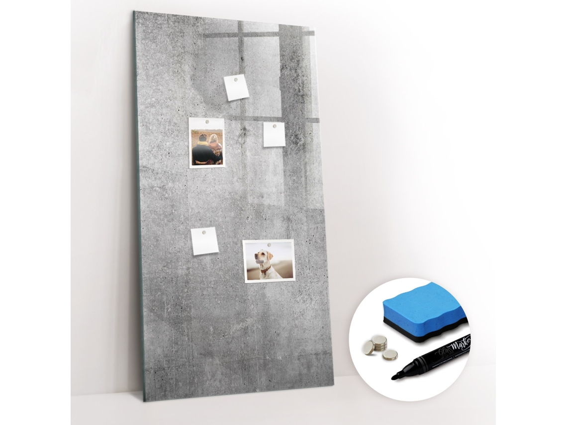 Quadro Magnético Concreto Claro Para O Escritório Espelharte (60x120 Cm)