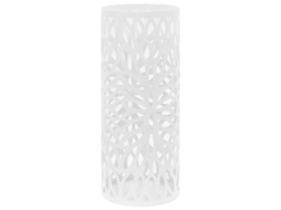 Vidaxl Suporte Para Guarda-chuvas Com Folhas Em Aço Branco