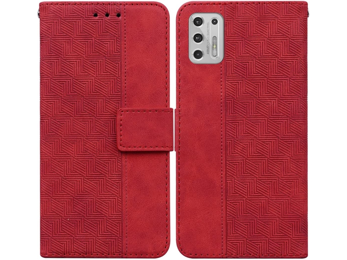 Caneta Stylus Padrão Geométrico para Motorola Moto G Stylus 4G 2021 HONGWE. Pele Sintética Magnética Multicor