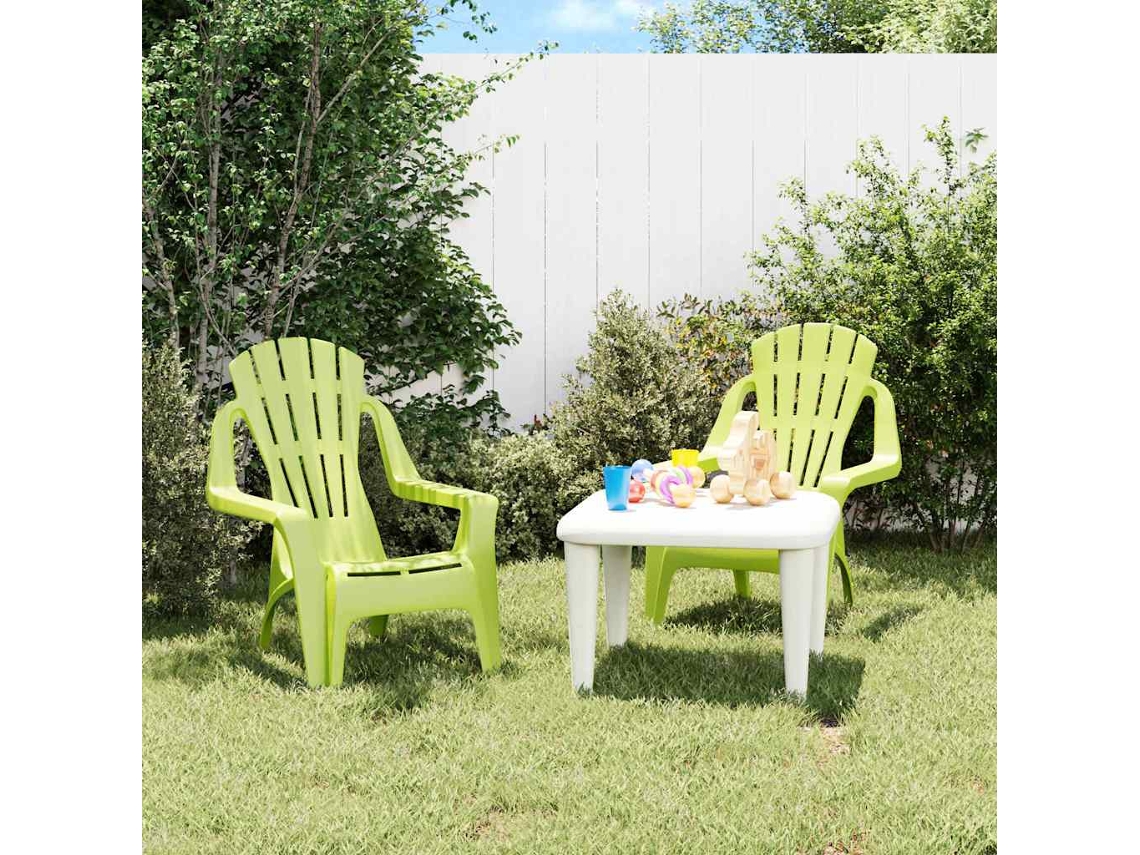 Vidaxl Cadeiras De Jardim Infantis 2 Pcs Pp Aspeto De Madeira Verde