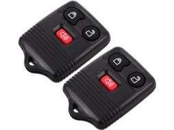 Conjunto de 2 controles remotos de entrada com chave única, 3 botões, 315 MHz, compatíveis com veículos.