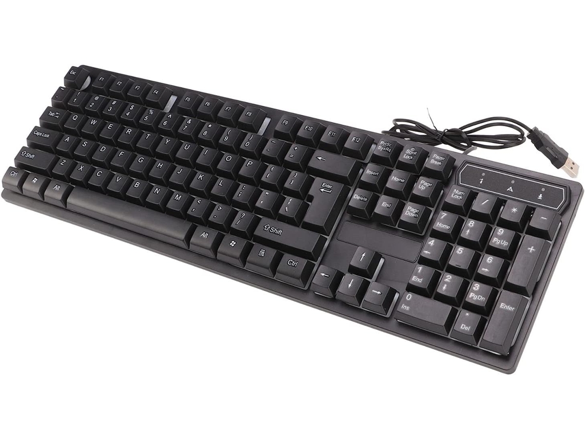 Teclado Mecânico para Jogos com Fio, Retroiluminação Colorida e 104 Teclas Suspensas. SFUSHOS