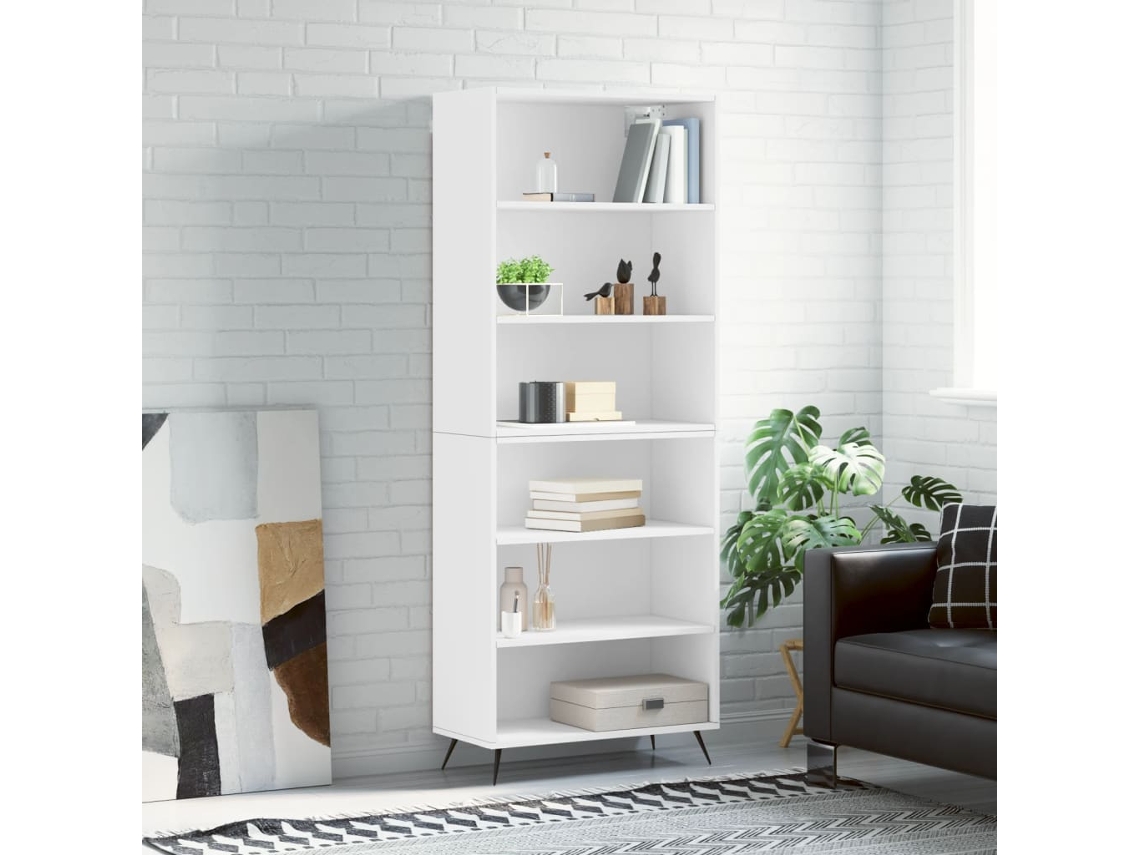 Vidaxl Armário Alto 69,5x32,5x180 Cm Derivados De Madeira Branco