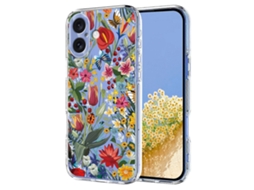 Capa Tkdaddy Para Iphone 16 Plus Com Estampa Floral De Borboletas E Capa Traseira De Tpu Com Estampa De Lírios