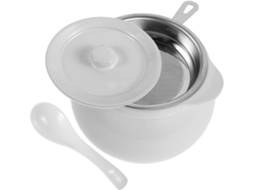 Pote Hermético De Cerâmica Branca 700ml 24oz Para Armazenar Manteiga, Com Filtro E Colher, Ideal Para Armazenamento Na