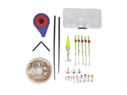 Kit de Vara de Pesca no Gelo Mini com Ponta Linha e Anzóis S/MARCA