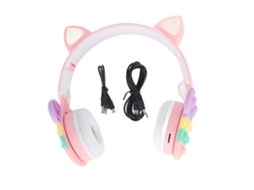 Fone de Ouvido Bluetooth Luz Led Gato EOOCOO