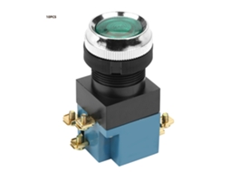 Interruptor De Botão Com Luz De Cabeça Plana Auto-reset 1no 1nc 25mm 10pçs La19-11d Verde