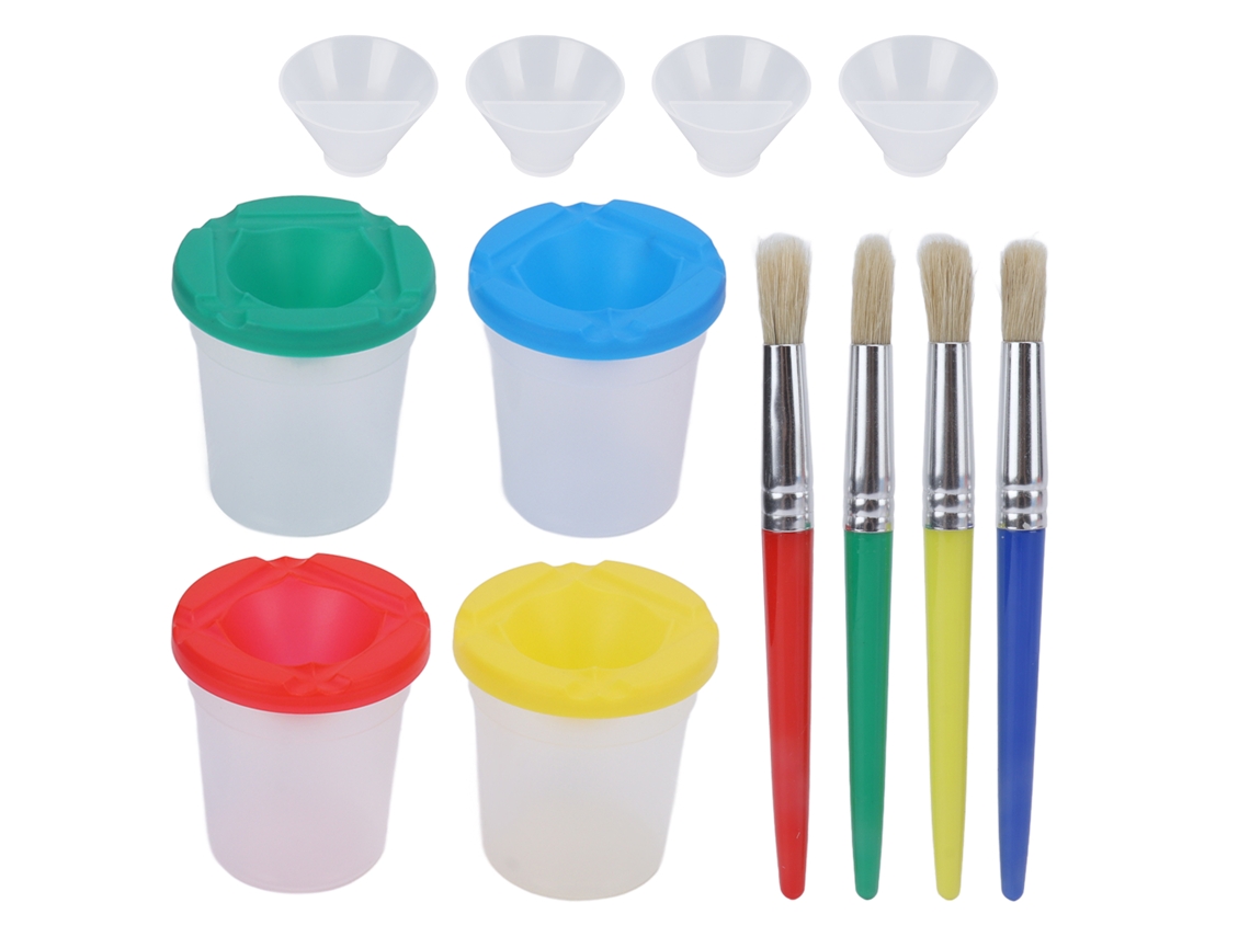 Conjunto De Vasos Para Misturar Pintura De Materiais Premium Anti-desbordamento Com Pincéis Para Curso De Pintura Artística