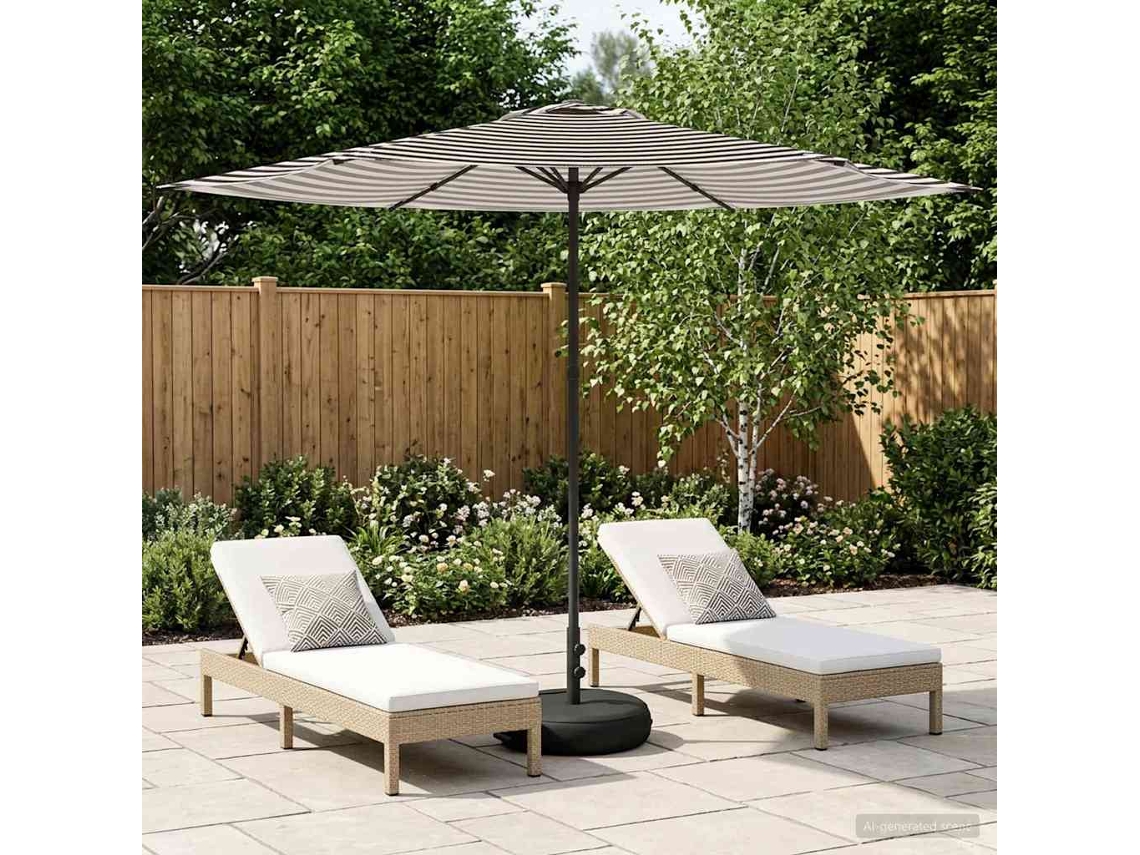 Vidaxl Parasol De Jardim Com Base 300 X 300 Cm Poliéster Retangular