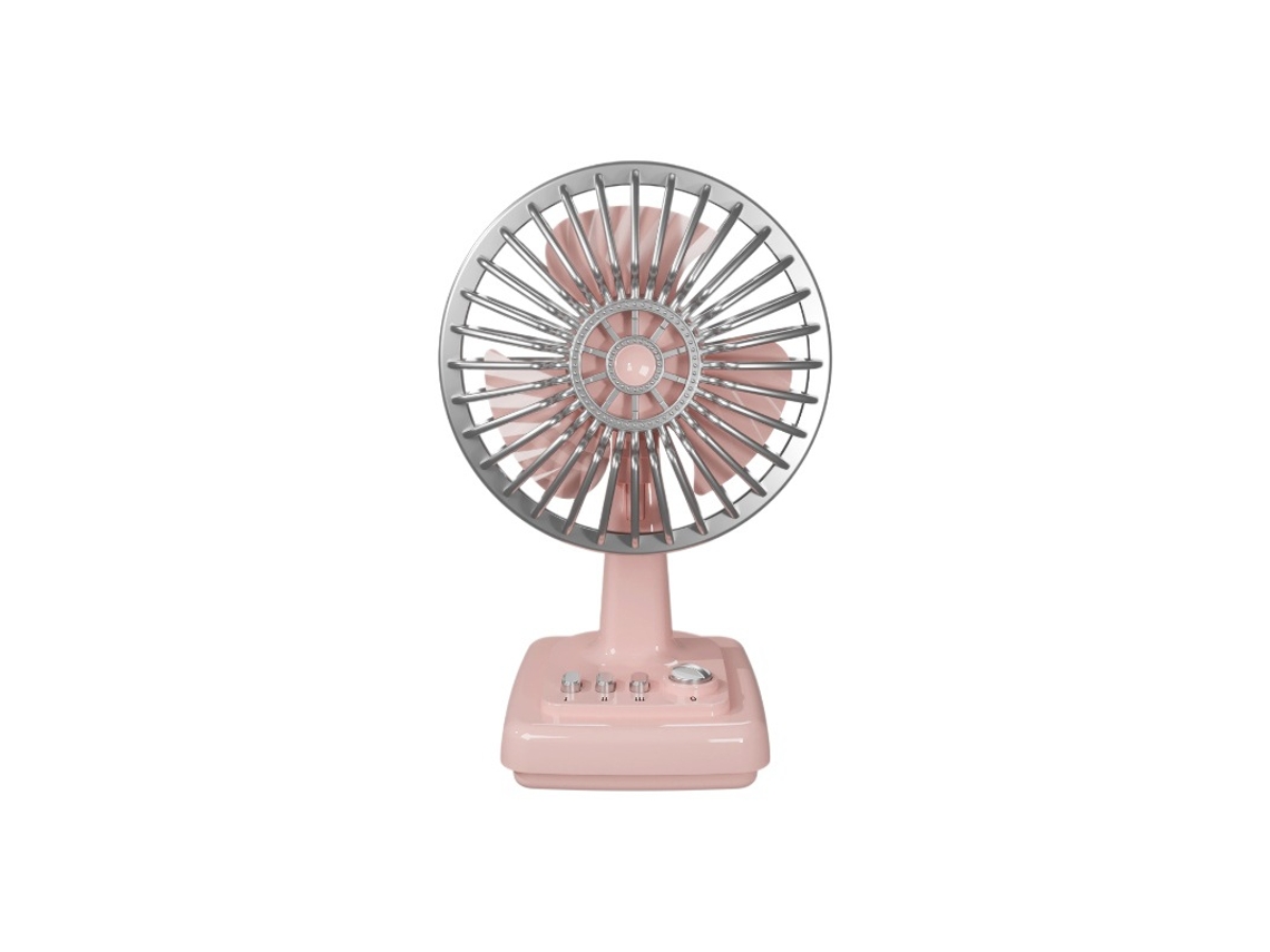 Ventilador De Mesa Retro Com Carregamento Usb Para Escritório E Casa