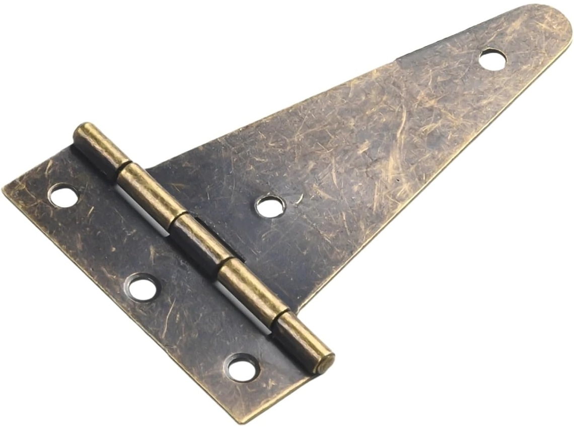 Conjunto De 2 Dobradiças Bronze Para Caixa Vinho Madeira, Em Ferro Galvanizado, Com Ferramenta Em Formato De T E