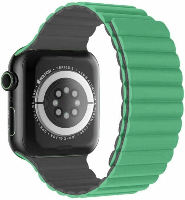 Bracelete Apple Watch 38/41 mm SWISSTEN Wave (Verde/Cinzento)