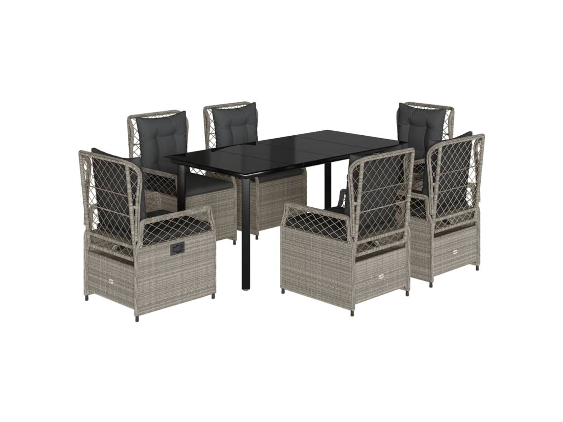 Garden Dining Set, Garden Dining Sets Vidaxl Cinzeto Rattan / Vime (160 X 80 X 74 Cm)