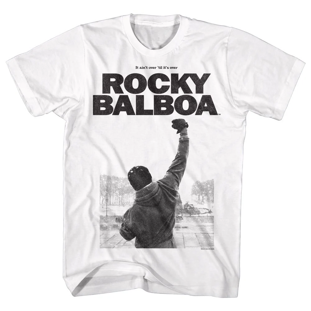 Unisex Adult T-shirt Rockinstone Rocky Movie Rocky 6 White Sizes