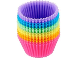 Forminhas De Silicone Reutilizáveis ​​e Antiaderentes Para Cupcakes E Muffins, Pacote Com 24 Unidades.