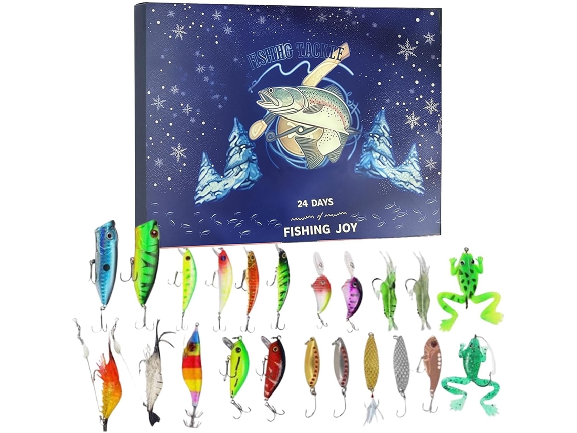 Calendário Do Advento Com Iscas E Equipamentos De Pesca Para O Natal