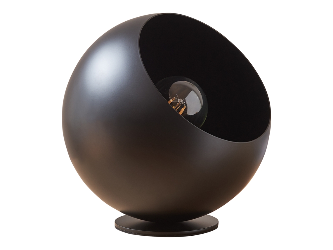 Luminária De Mesa Lukkodso 1xe27 Abajur Esférico Metal Ø20x20 Cm Preto Lux.pro