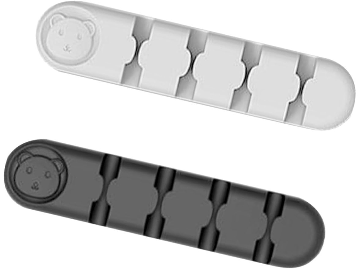 Conjunto De 2 Presilhas Para Cabos, Autoadesivas Em Silicone Para Organização De Cabos