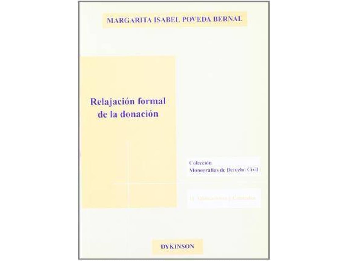 Livro Relajación Formal De La Donación de Margarita Isabel Poveda Bernal (Espanhol)