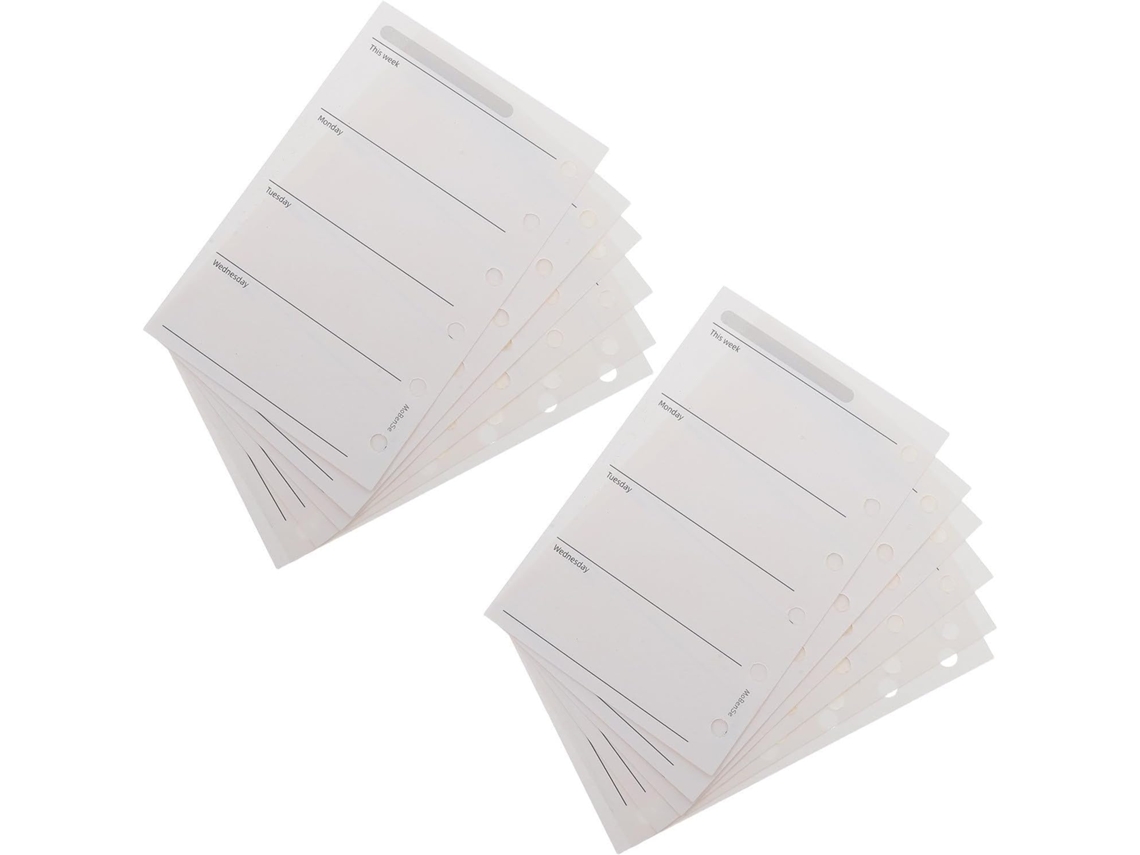 Recarga Para Agenda Pessoal 200 Folhas Hebdomadaires Vierges 6 120g/m² Formato A7 4,7x3,1 Bolsas Papel