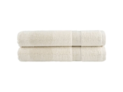 Conjunto 2 Toalhas premium VIDAXL 600 gsm algodão creme (100x200 cm)