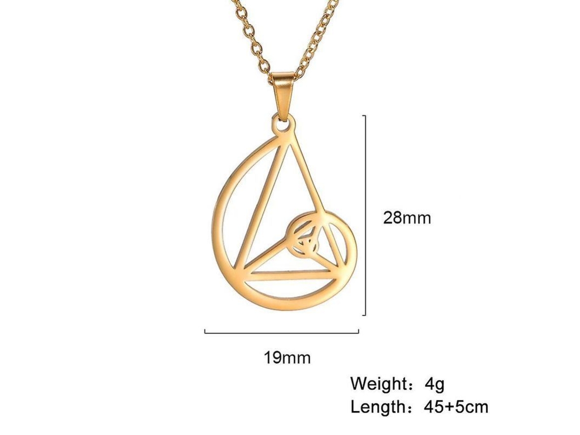 2026-colgante De Geometría Espiral Fibonacci Oro Acero Inoxidable Collar Choker Mujer Joyería Bib 45-50cm Cor Oro B