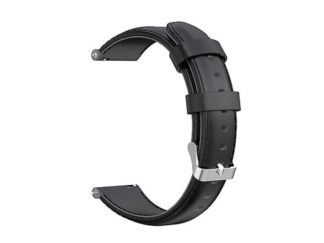 Pulseira De Couro Bezerro Com Cera Óleo, Compatível Garmin Forerunner 245, Preta, Acabamento Moderno