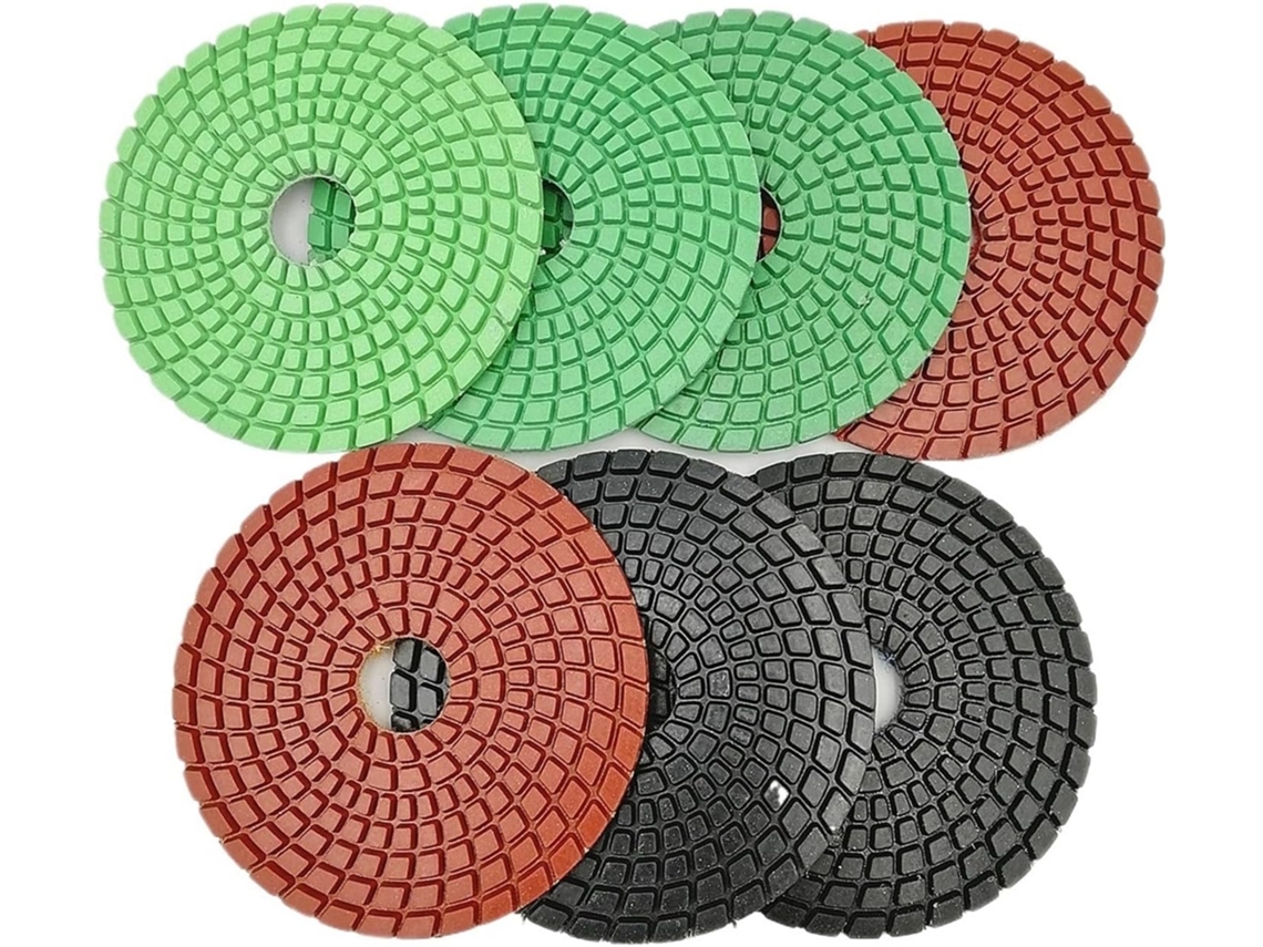 Conjunto De 7 Discos Diamante Para Polimento Úmido, Com Grão 100 Mm