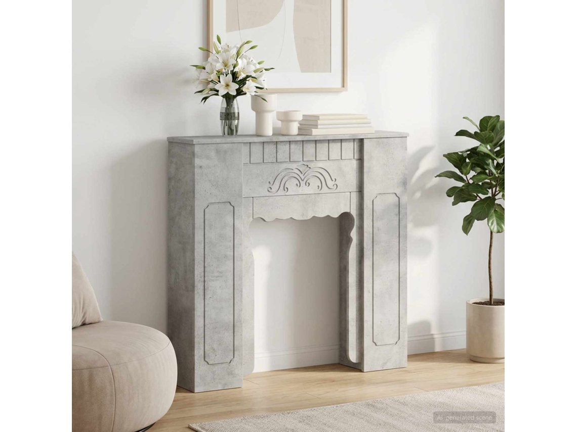 Vidaxl Moldura De Lareira Cinzento Cimento 93 X 20 X 89 Cm