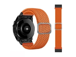Lurelia Garmin Fenix 7 Pulseira Elástica Ajustável Nylon Trançado Laranja