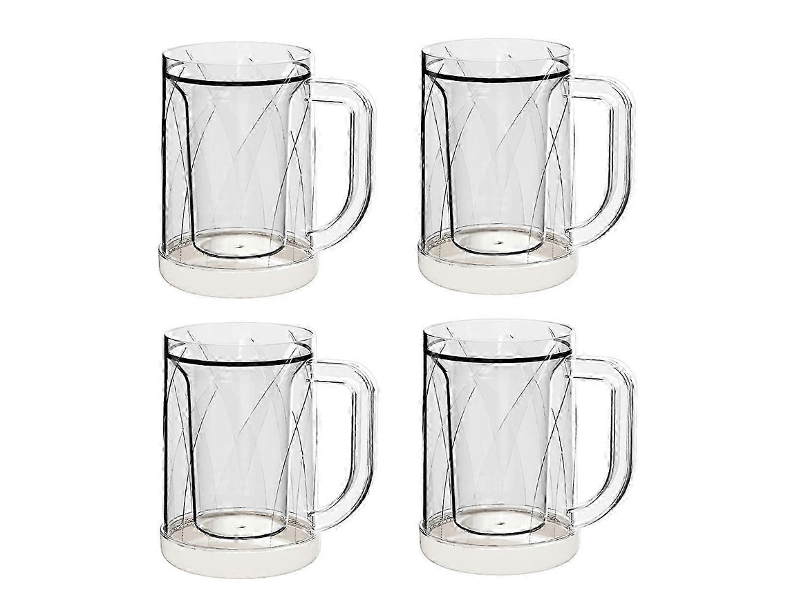 Conjunto de 4 Canecas de Cerveja Congeladas com Parede Dupla em Gel para Freezer, Gelo AQUAFORGE