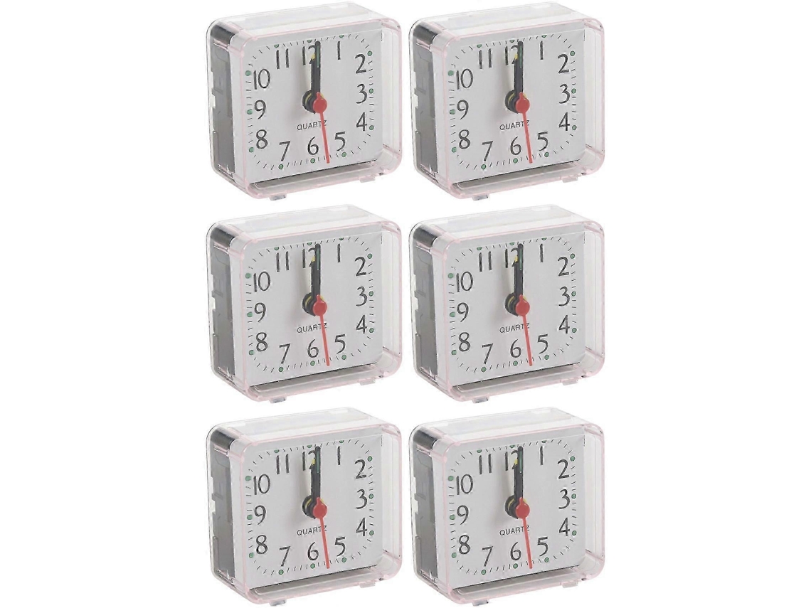 6pcs Portable Cute Mini Cartoon Multi-function Table Clocks(white) Zy