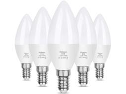 Lâmpada Led, 5 Unidades, Base E14, 5,5w, 40w, 6500k, 550lm, Para Uso Residencial, Comercial Ou Substituição De Fontes Convencionais