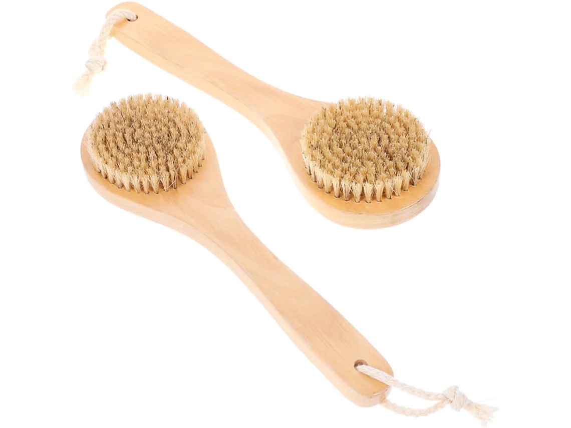 Conjunto De 2 Escovas Banho Cabo Curto Sherchpry Escova Corporal Esfoliante E Massageadora Para Melhorar A Circulação