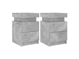 Bedside Cabinet, Bedside Cabinets Vidaxl Cinzeto Madeira Processada (n/a)