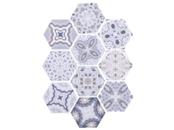 Adesivos hexagonais antiderrapantes e impermeáveis Baok para decoração de pisos e paredes de banheiros e cozinhas.