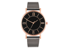 Reloj De Moda Para Parejas Con Correa De Malla Dial Redondo Cuarzo (7)