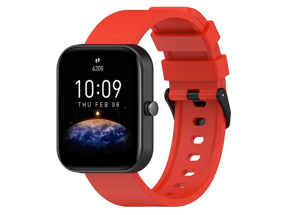 Pulseira De Silicone Step De 20 Mm Para Amazfit Bip 3 Com Fivela Preta Em Aço Inoxidável.