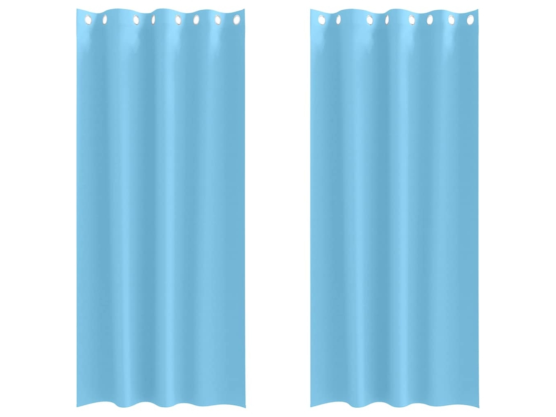 Conjunto 2 Cortinas Opacas Vidaxl Azul Poliéster (225 X 140 Cm)