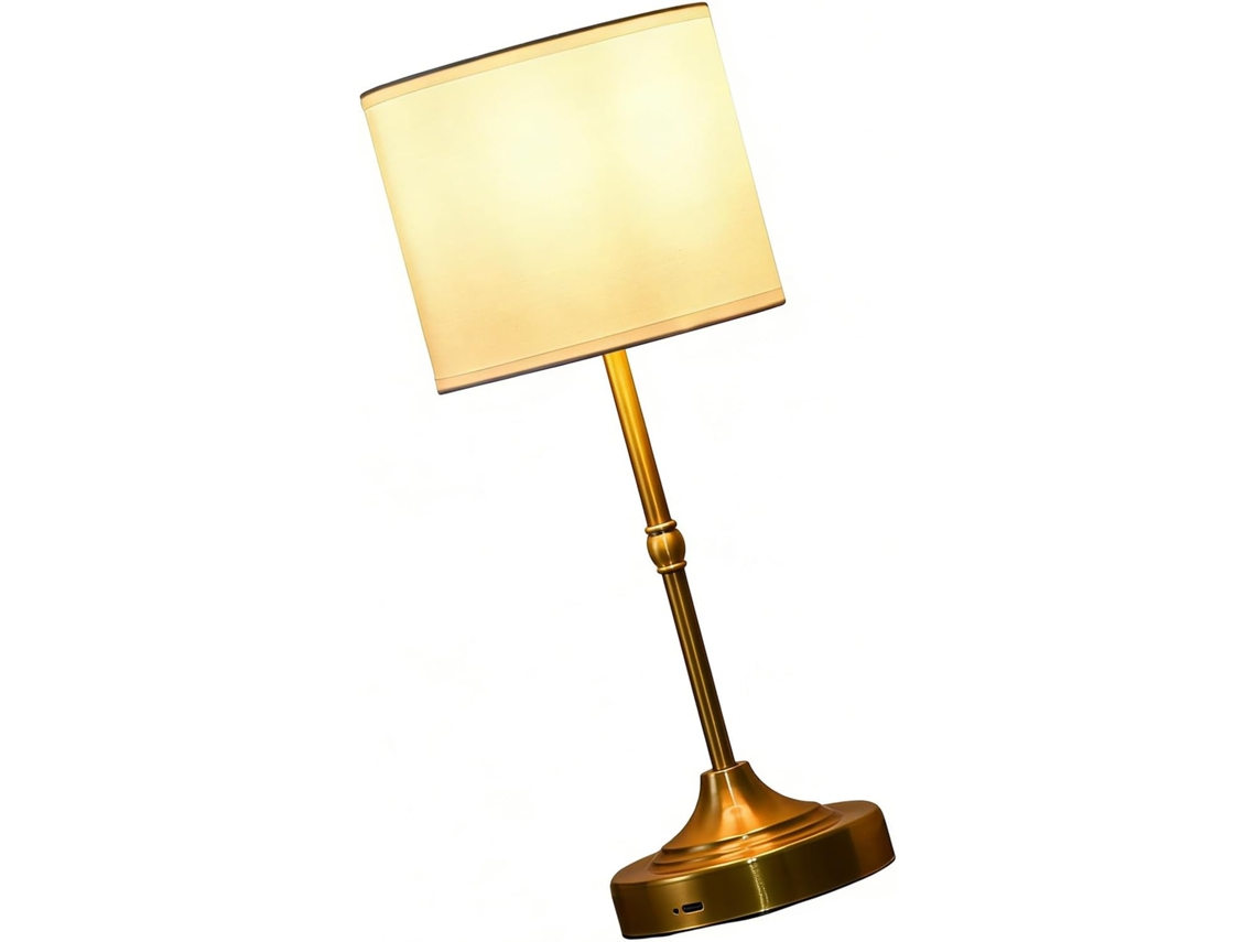 Luminária De Mesa Retrô Recarregável Em Latão Com Led Ajustável, Ideal Para Leitura Em Casa