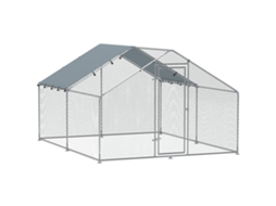 Galinheiro de Metal para 10-15 Galinhas com Cobertura Impermeável 3x3,4x1,9m S/MARCA