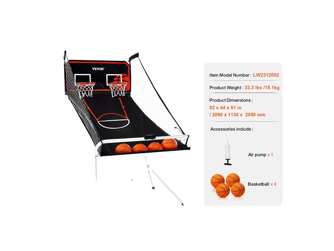 Jogo De Arcade De Basquete, Modo De Dois Jogadores, Design Compacto E Acessível,1 Inch Oem